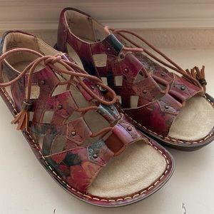 Alegria Leather Lace-Up Sandles